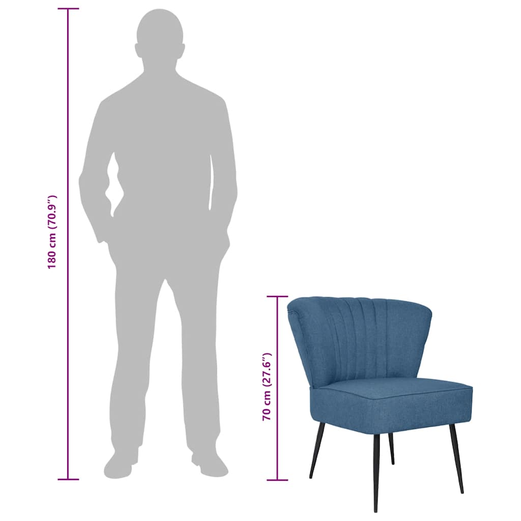 Cocktailstoel stof blauw