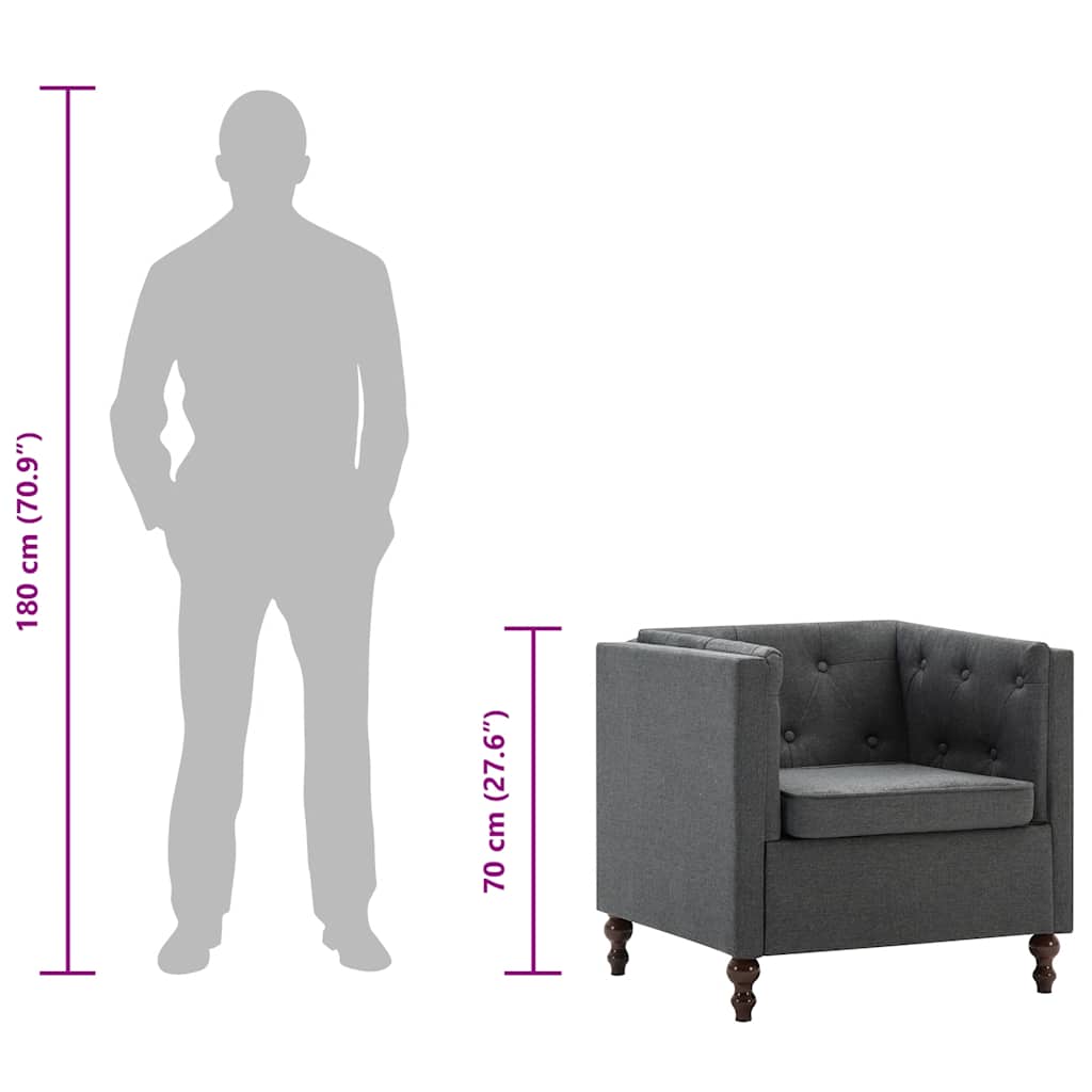 Fauteuil stof donkergrijs