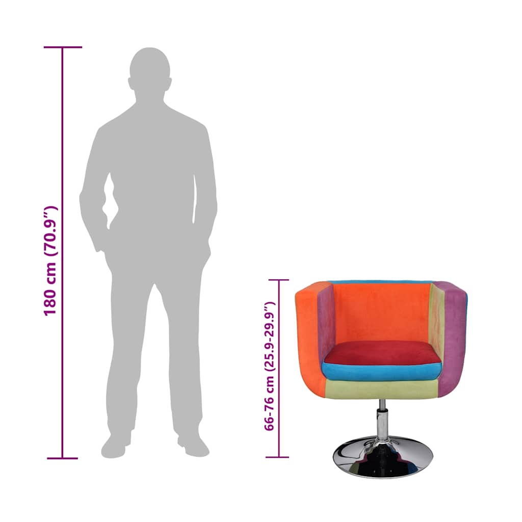 Stoel met patchwork motief kubus stof