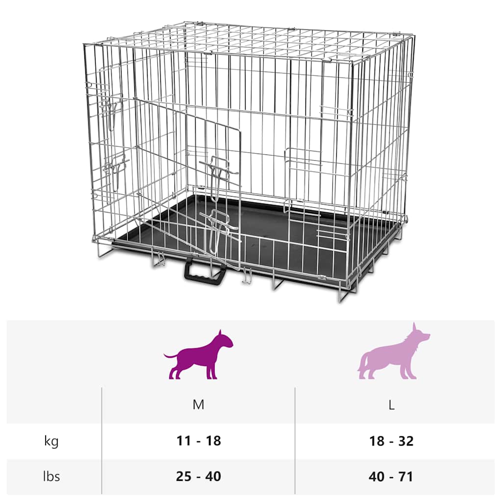 Foldable dog crate M metal