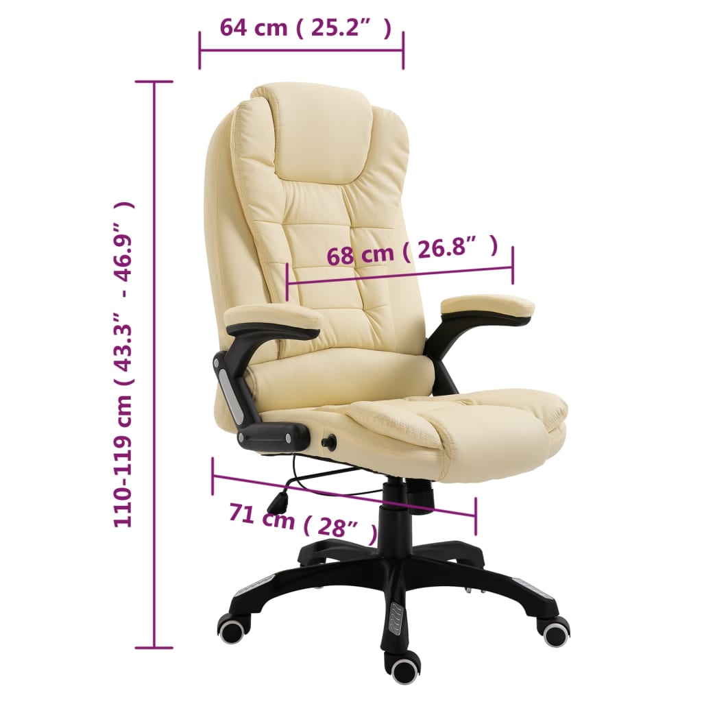 Office chair artificial leather cream