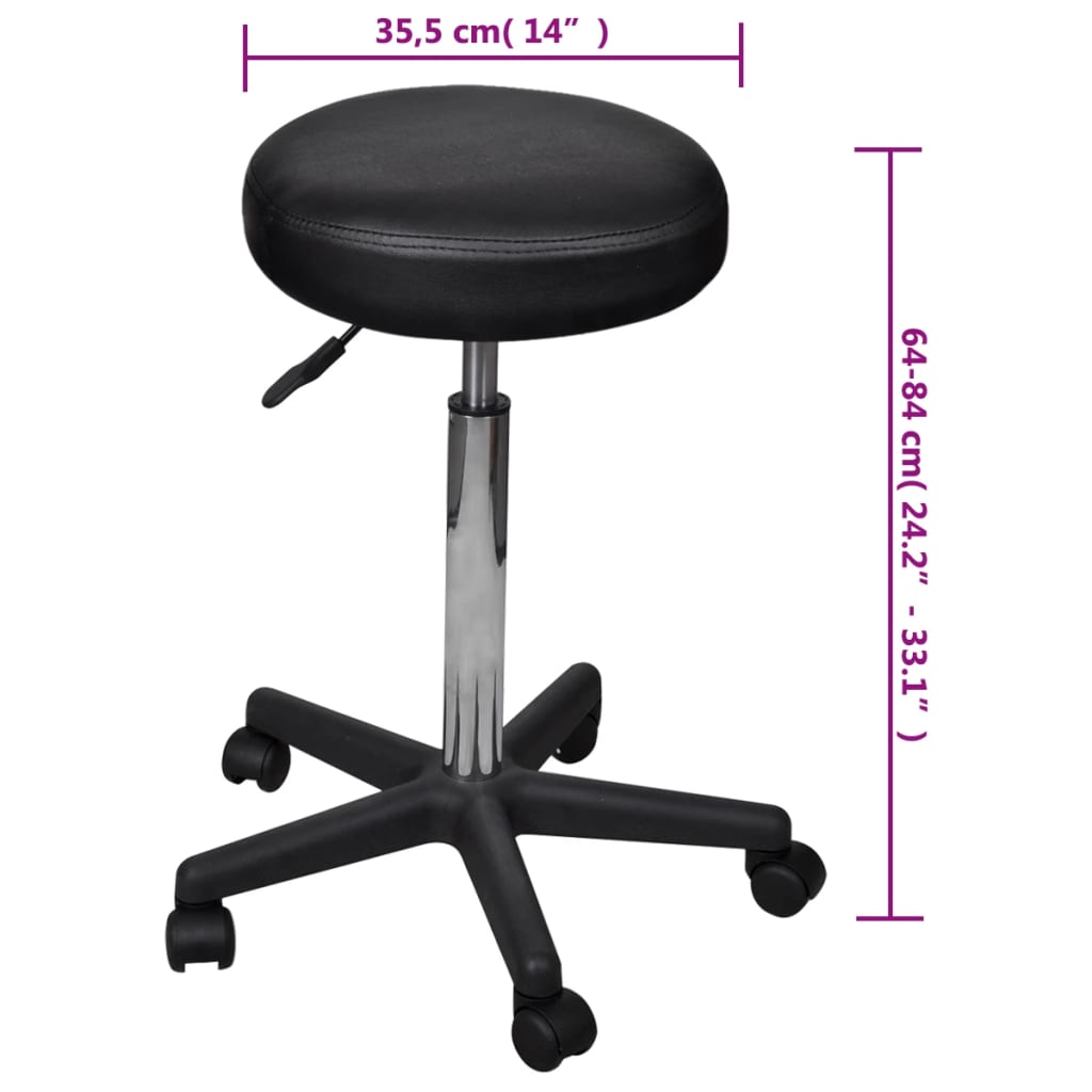 Office stools 2 pcs 35.5x84 cm artificial leather black