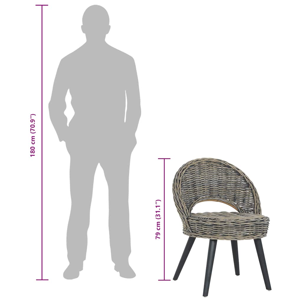 Fauteuil kubu rattan zwart