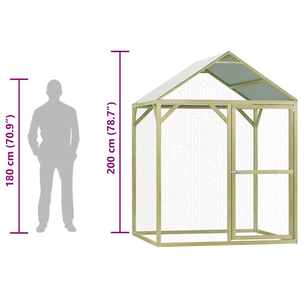 Kippenhok 1,5x1,5x2 m geïmpregneerd grenenhout
