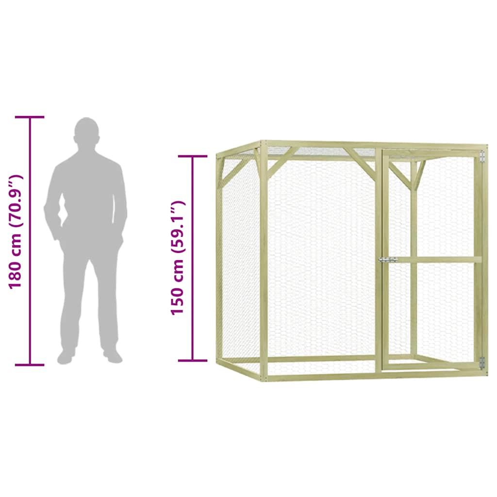 Kippenhok 1,5x1,5x1,5 m geïmpregneerd grenenhout