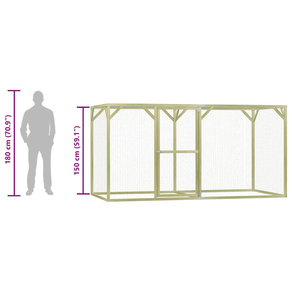 Kippenhok 1,5x3x1,5 m geïmpregneerd grenenhout