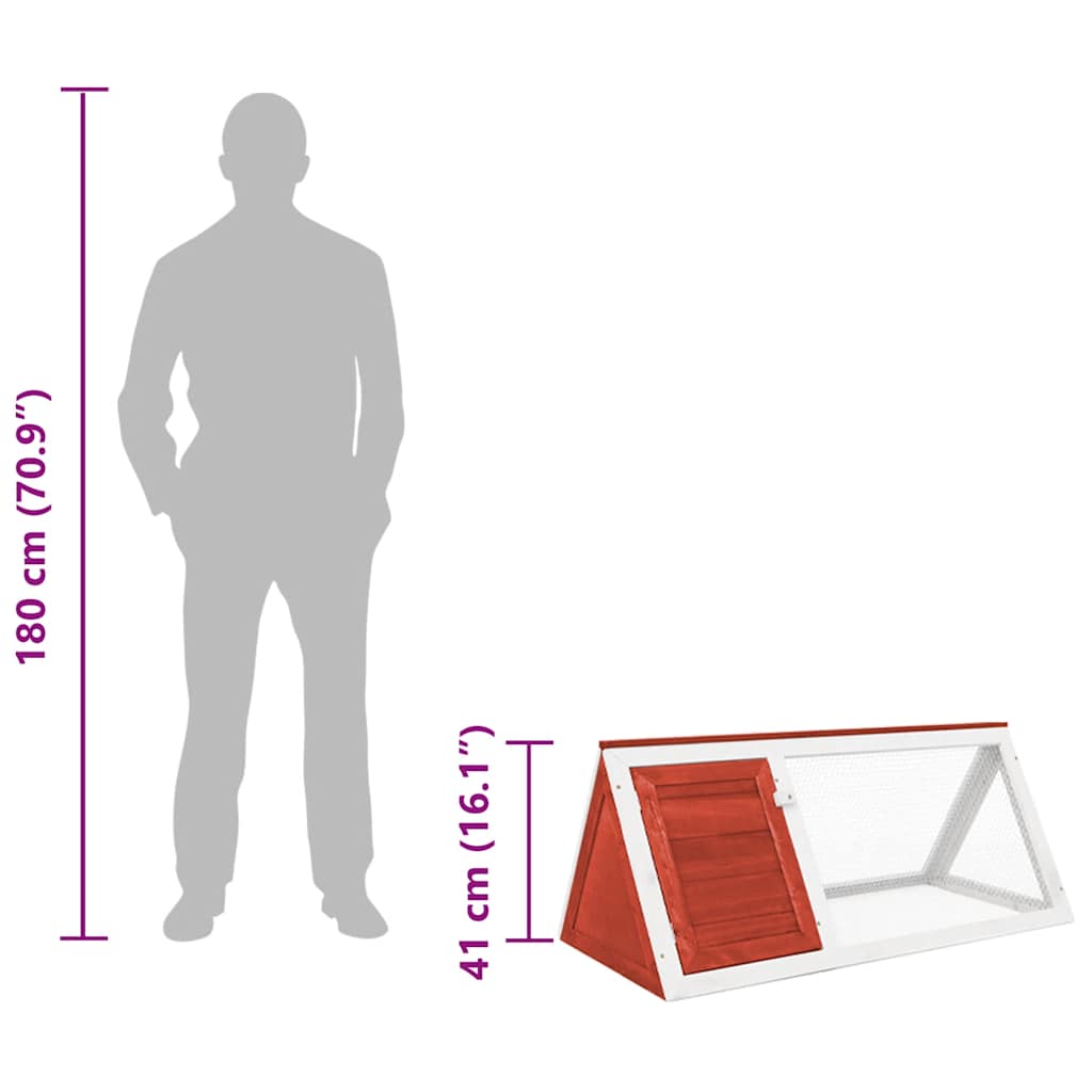 Konijnenhok hout rood