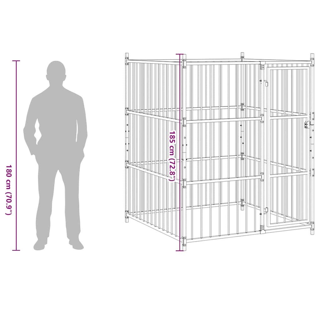 Hondenkennel voor buiten 150x150x185 cm