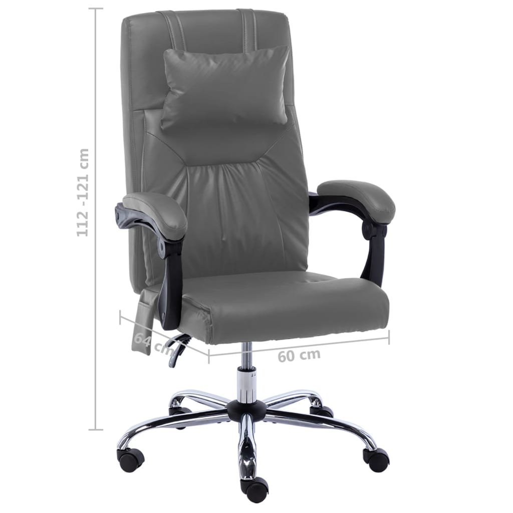 Massage office chair artificial leather anthracite