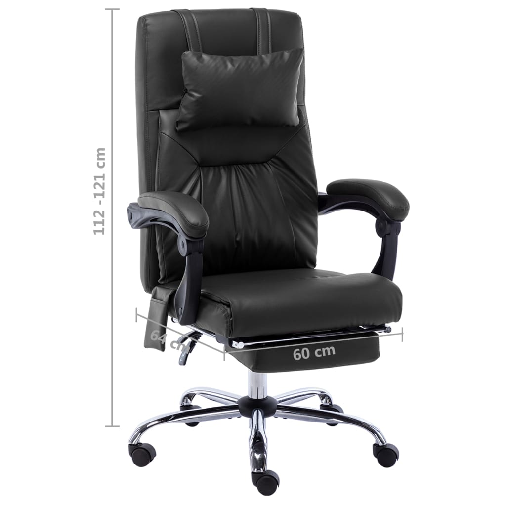 Massage office chair artificial leather black