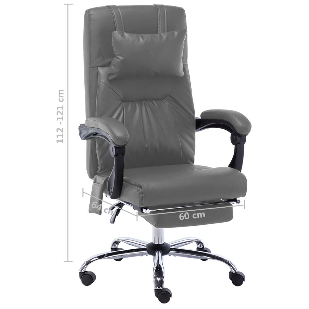 Massage office chair artificial leather anthracite
