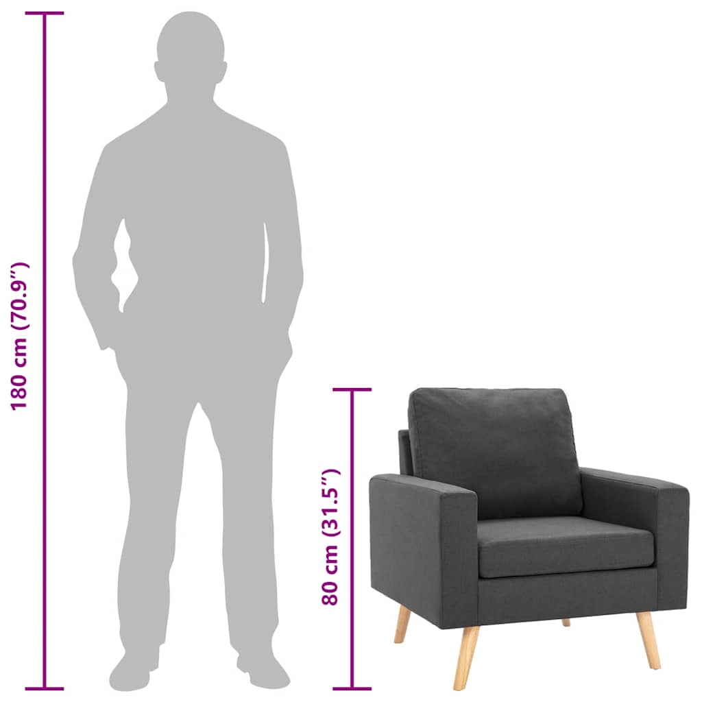 Fauteuil stof donkergrijs