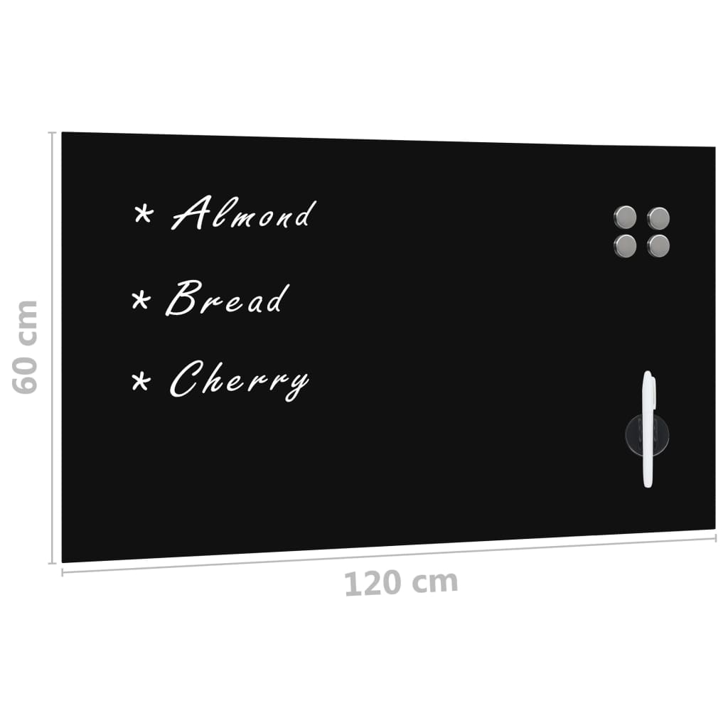 Magnetic board wall mounting 120x60 cm glass