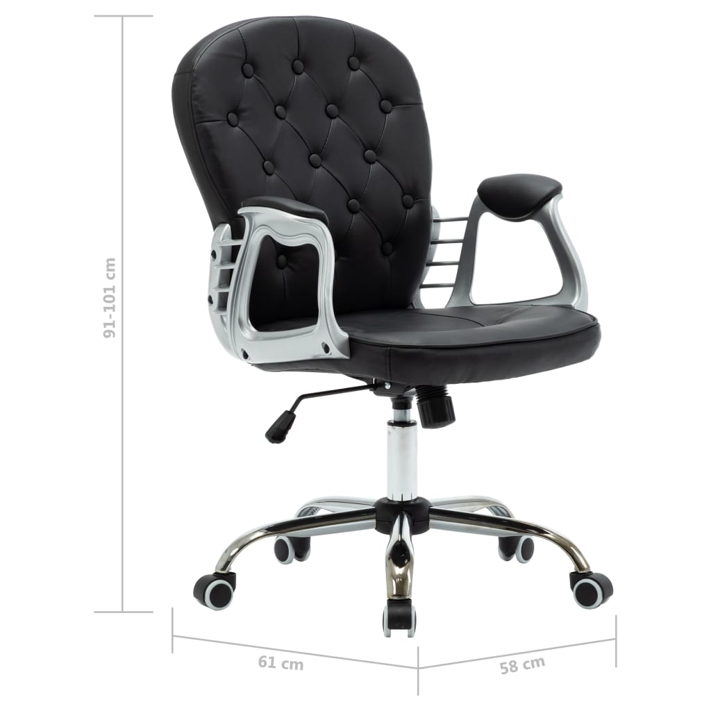 Office chair swivel artificial leather black