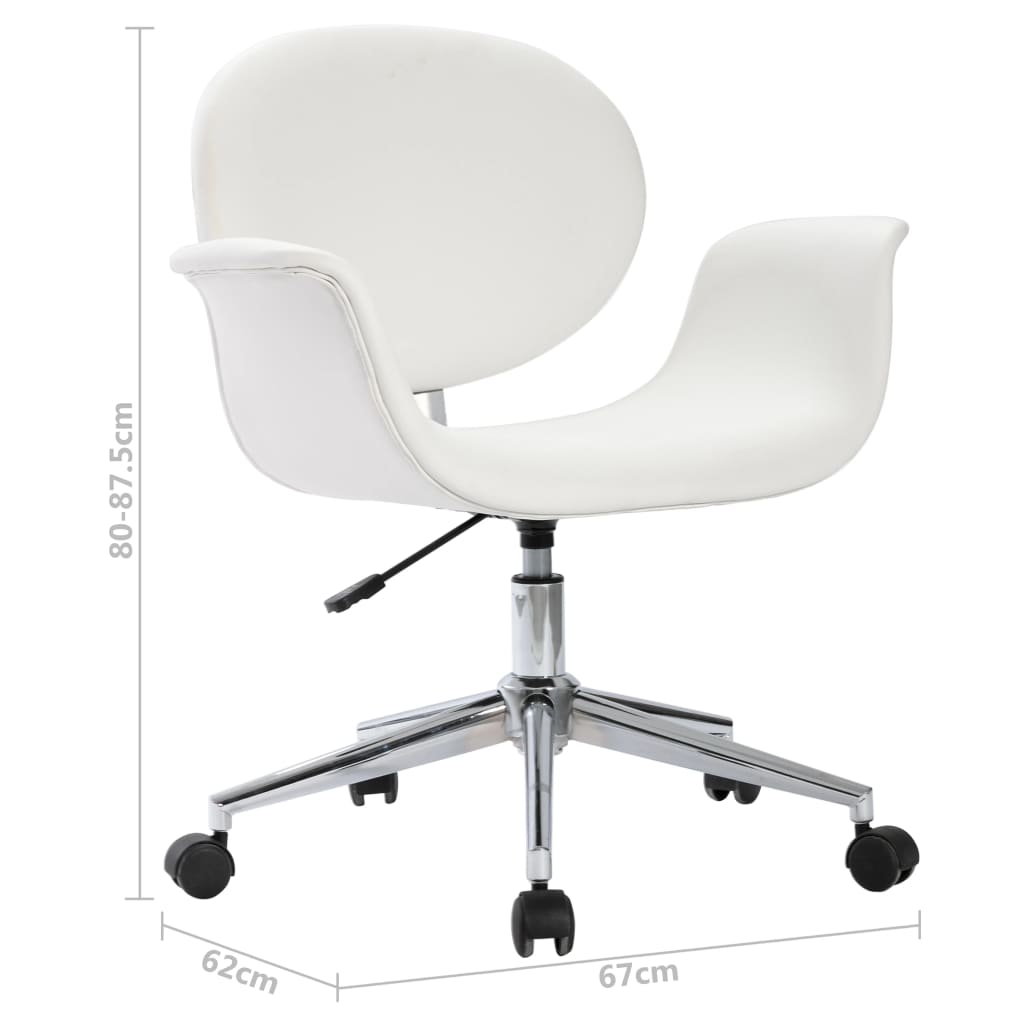 Office chair swivel artificial leather white