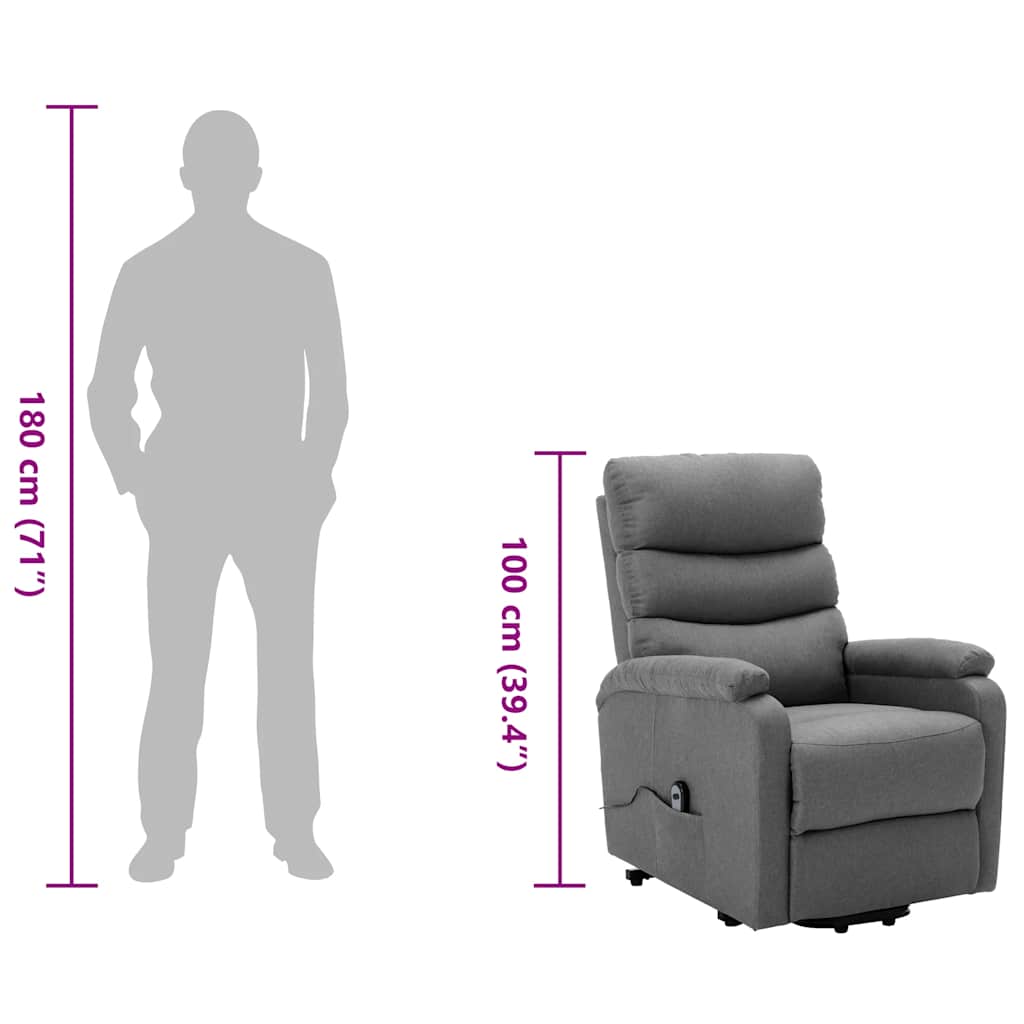 Sta-op-stoel stof lichtgrijs