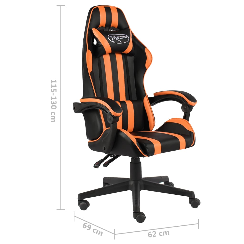 Racing seat artificial leather black and orange
