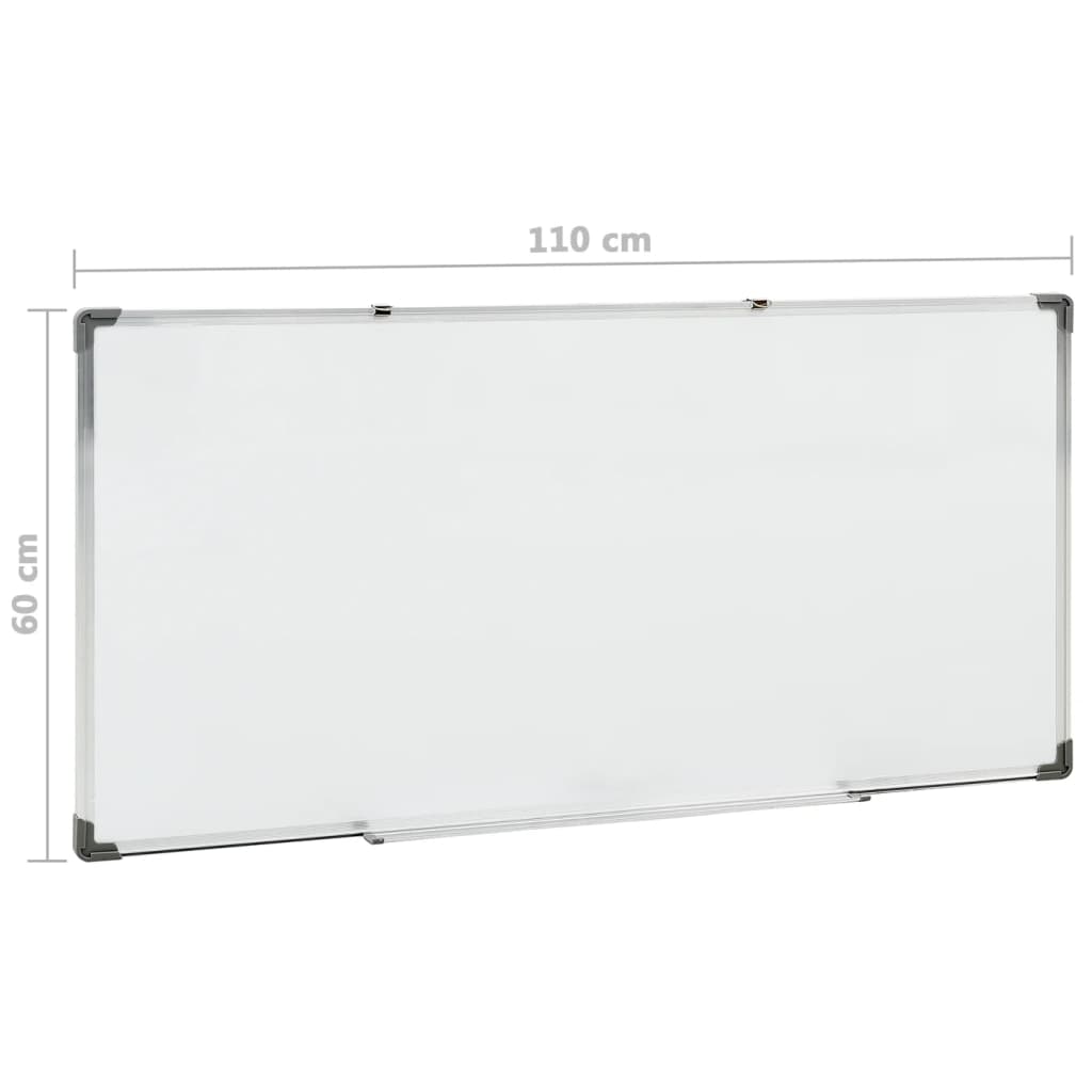 Whiteboard magnetic 110x60 cm steel white