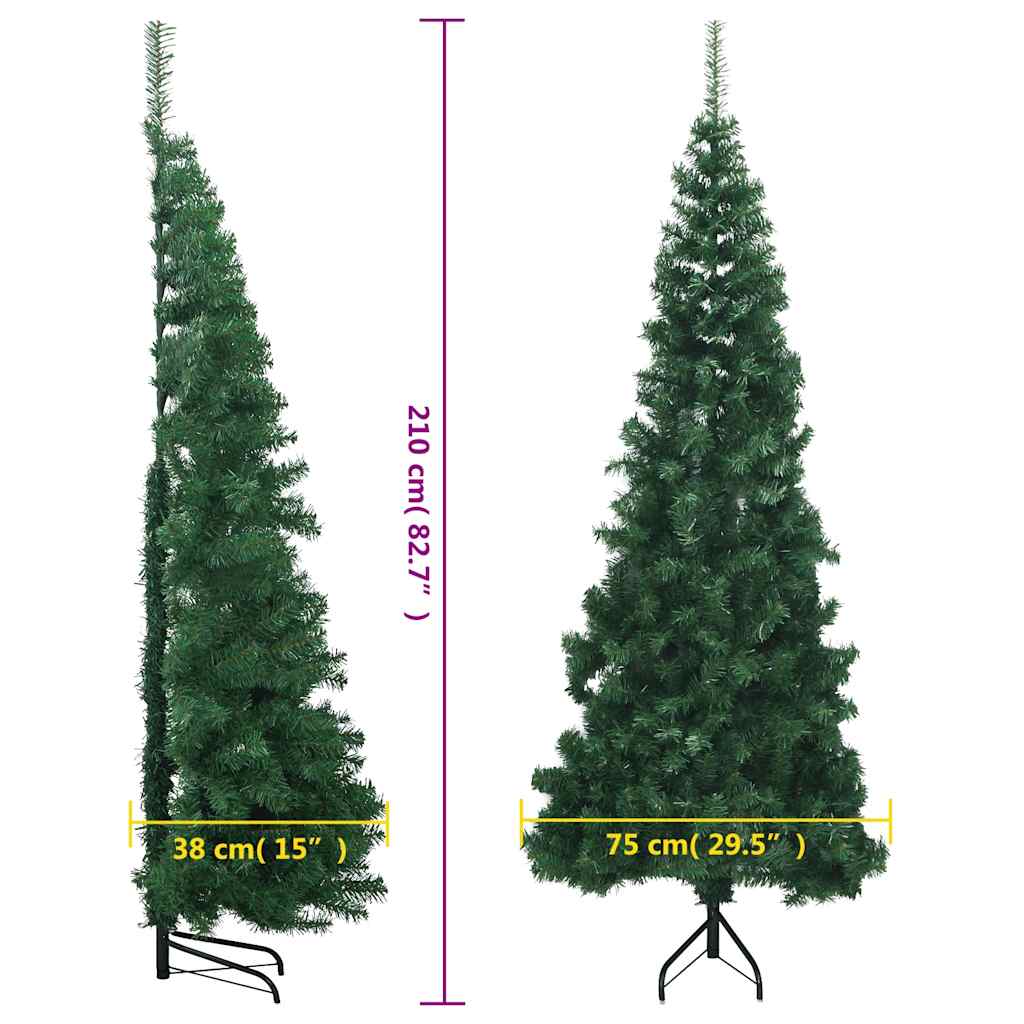 Kunstkerstboom hoek 210 cm PVC groen