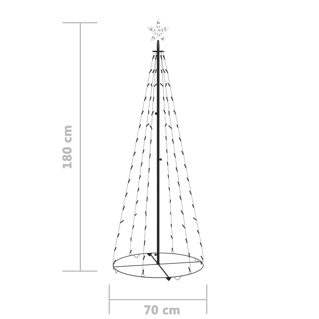 Kegelkerstboom 100 koudwitte LED's 70x180 cm