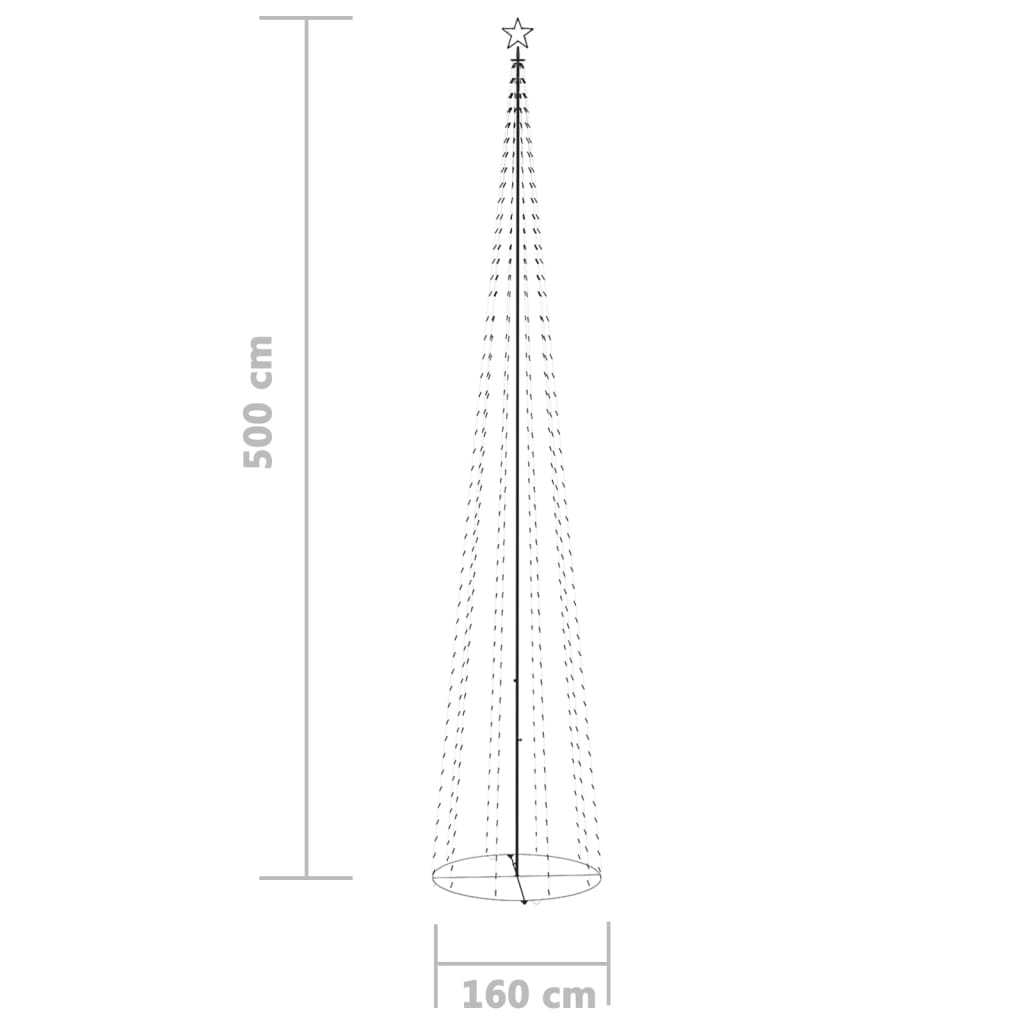 Kegelkerstboom 752 koudwitte LED's 160x500 cm