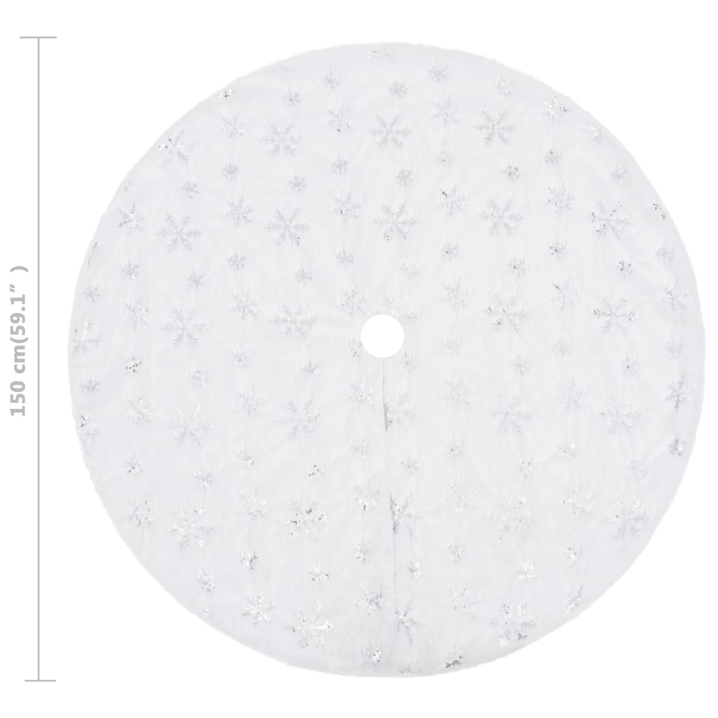 Christmas tree skirt luxury 150 cm artificial fur white