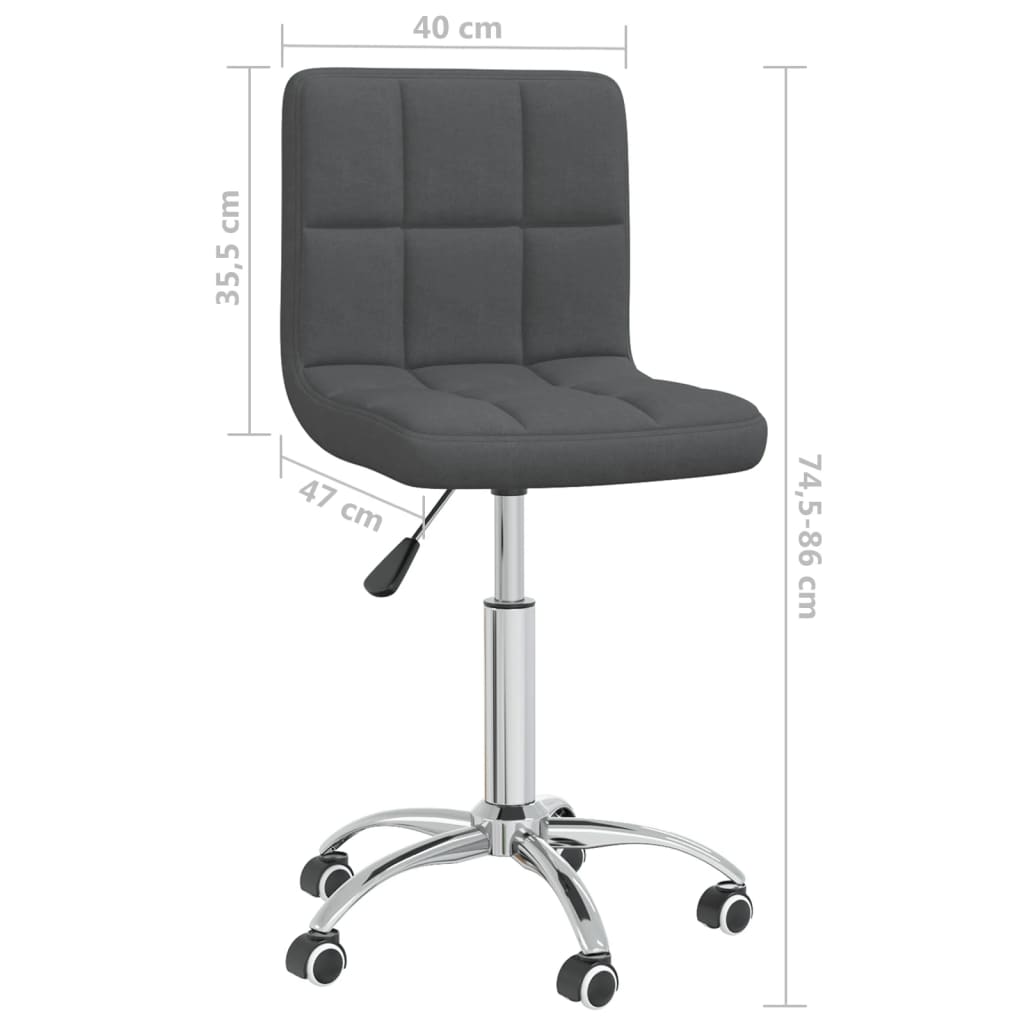 Office chair swivel fabric dark gray