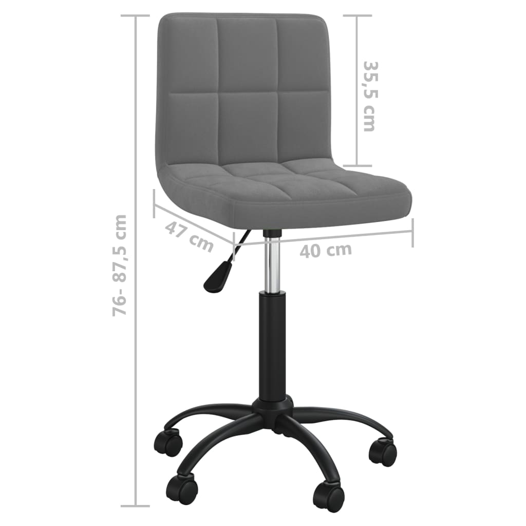 Office chair swivel velvet dark gray