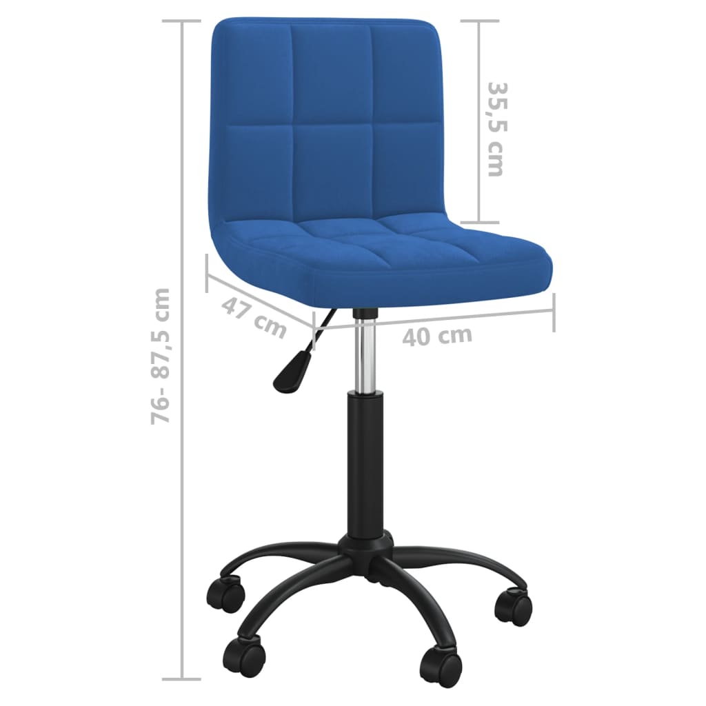 Office chair swivel velvet blue