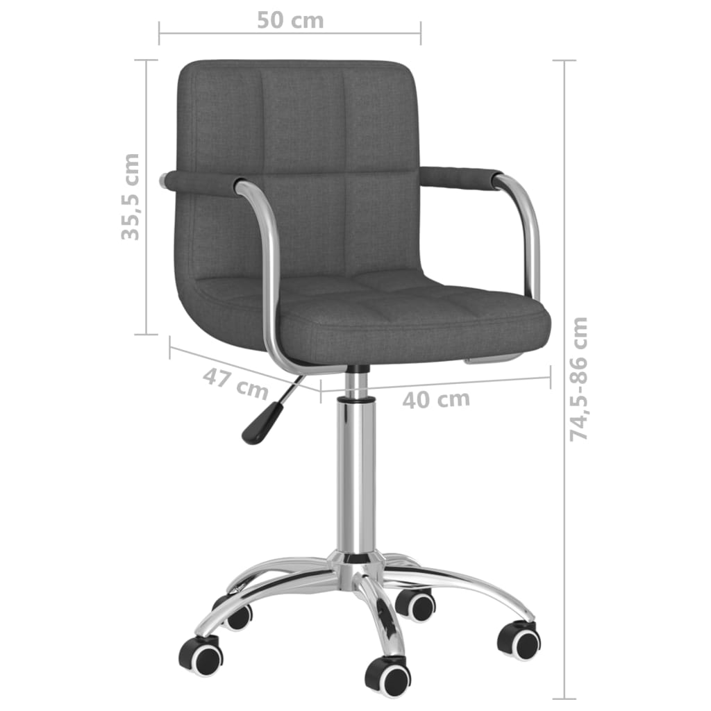 Office chair swivel fabric dark gray