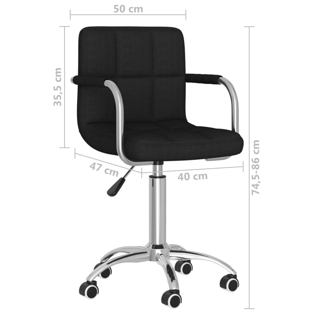 Office chair swivel fabric black