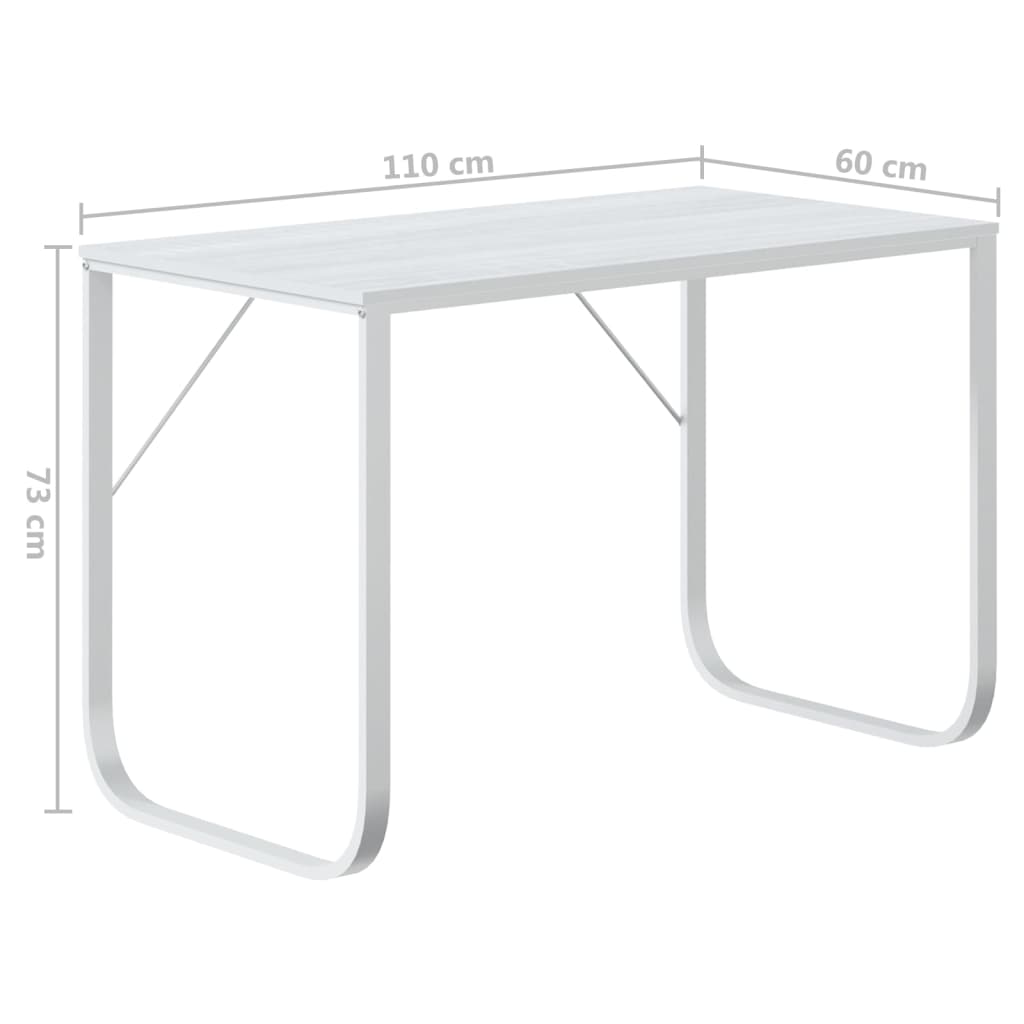 Computerbureau 110x60x73 cm spaanplaat wit