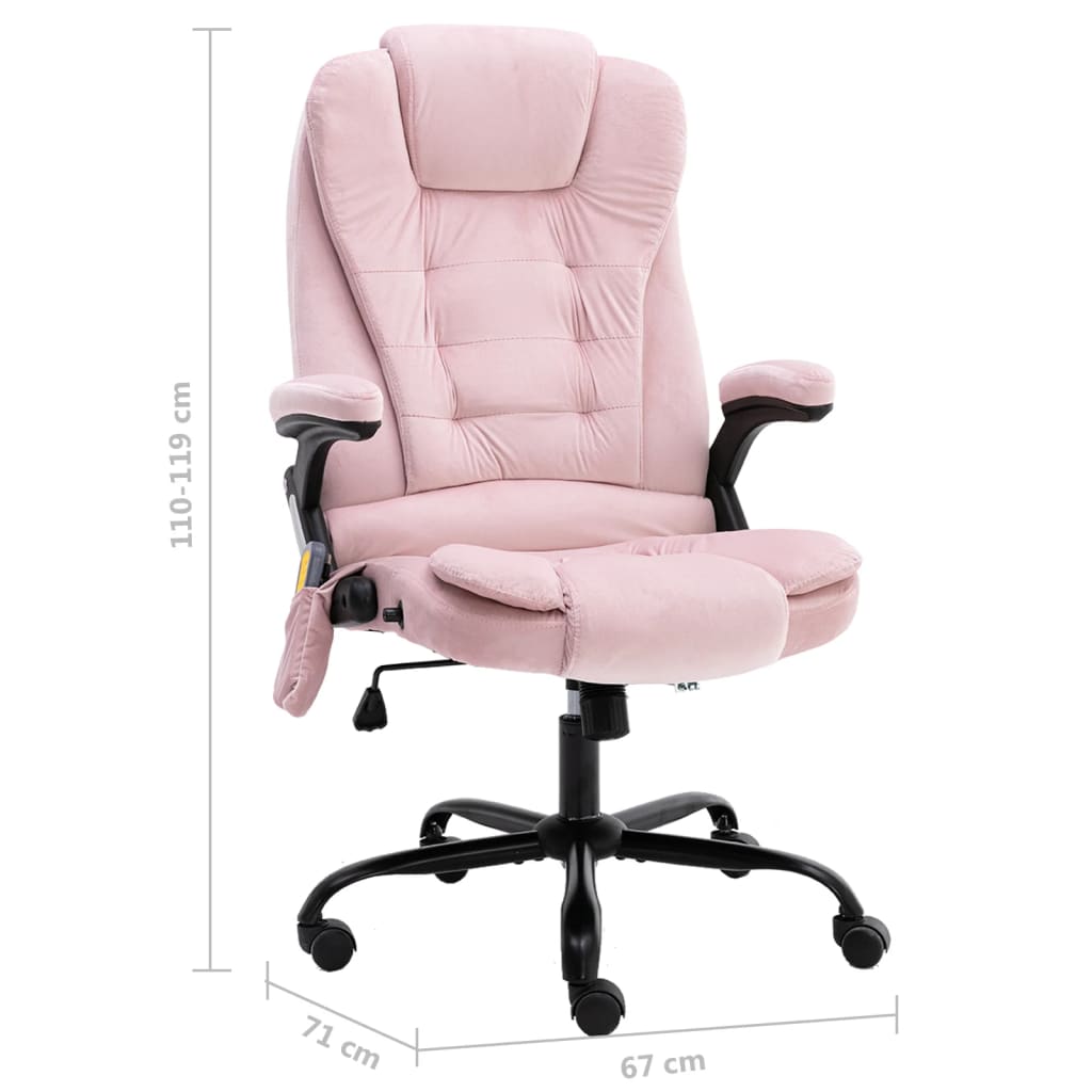 Massage office chair velvet pink