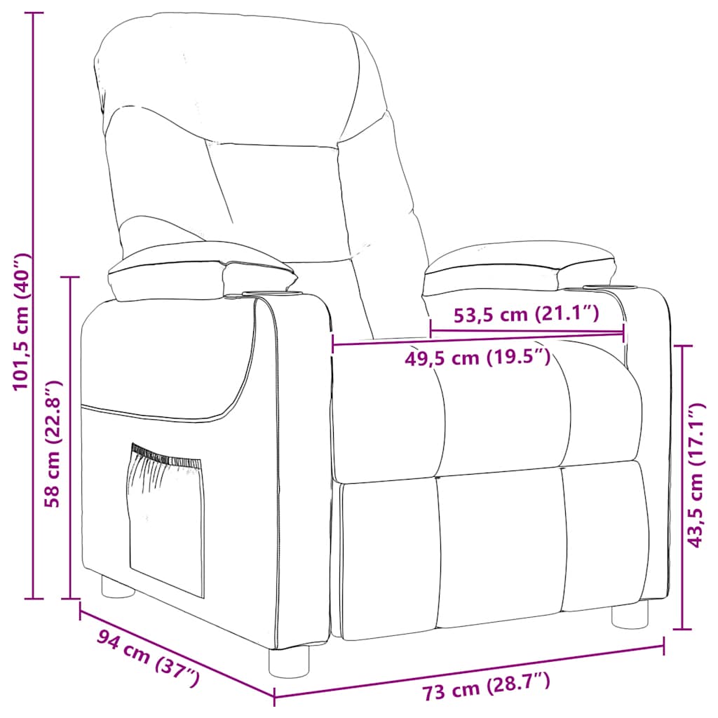 Massagestoel stof lichtgrijs