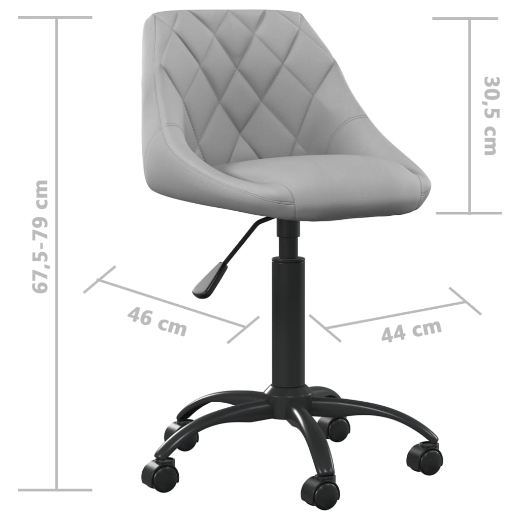 Office chair velvet light grey