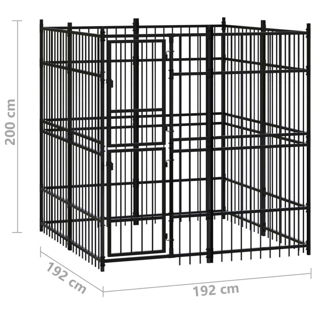 Hondenkennel 3,69 mΒ² staal