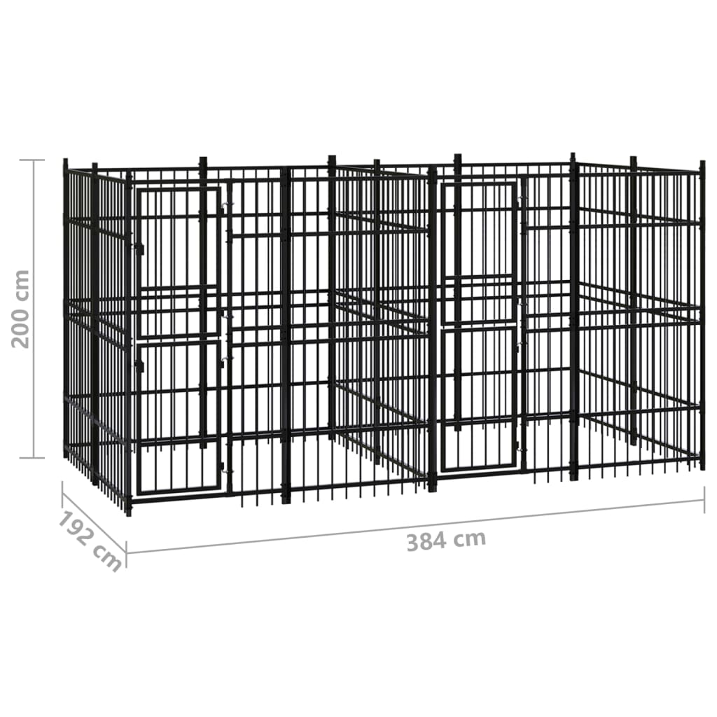 Hondenkennel 7,37 mΒ² staal