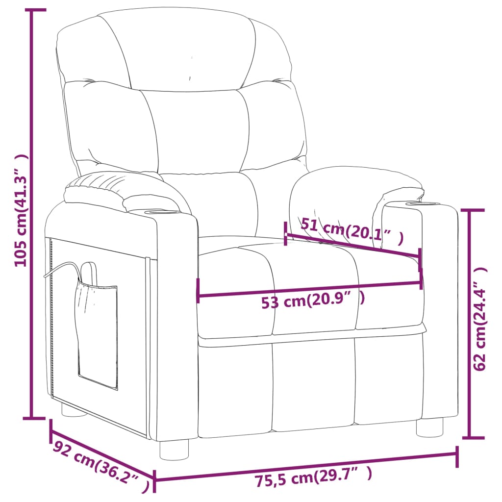 Massagestoel stof donkerbruin