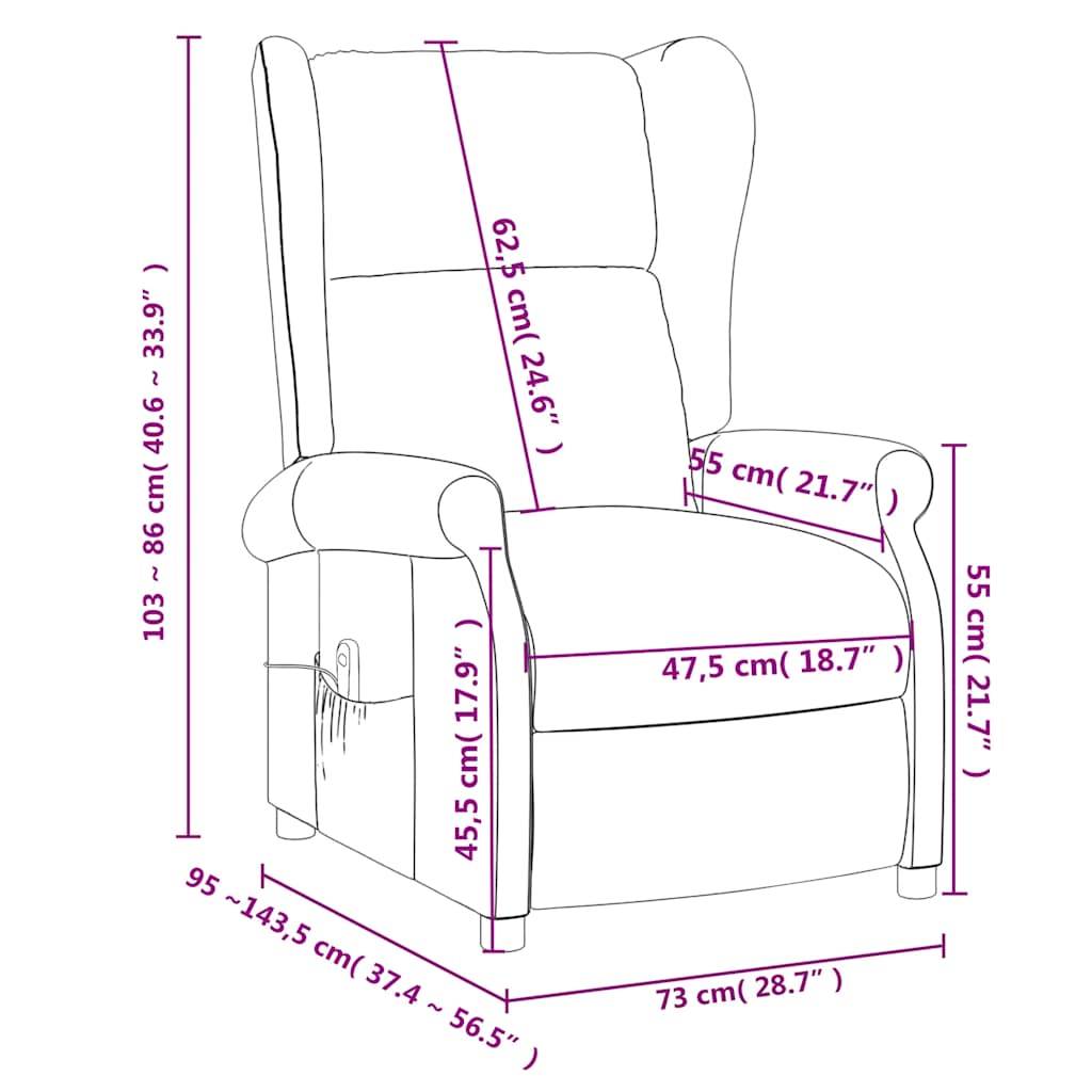 Massagestoel stof donkergrijs