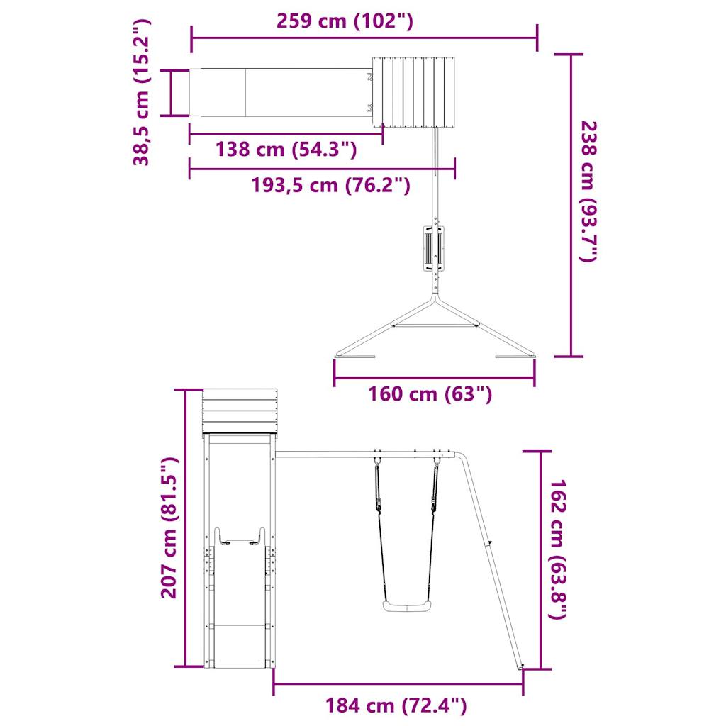 Speelhuis massief douglashout