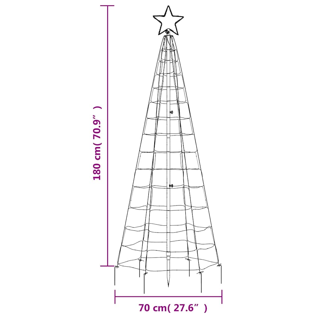 LED-kerstboom met spikes 220 LED's warm wit 180 cm