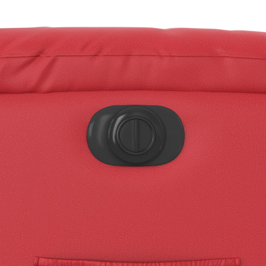 Fauteuil verstelbaar elektrisch kunstleer rood