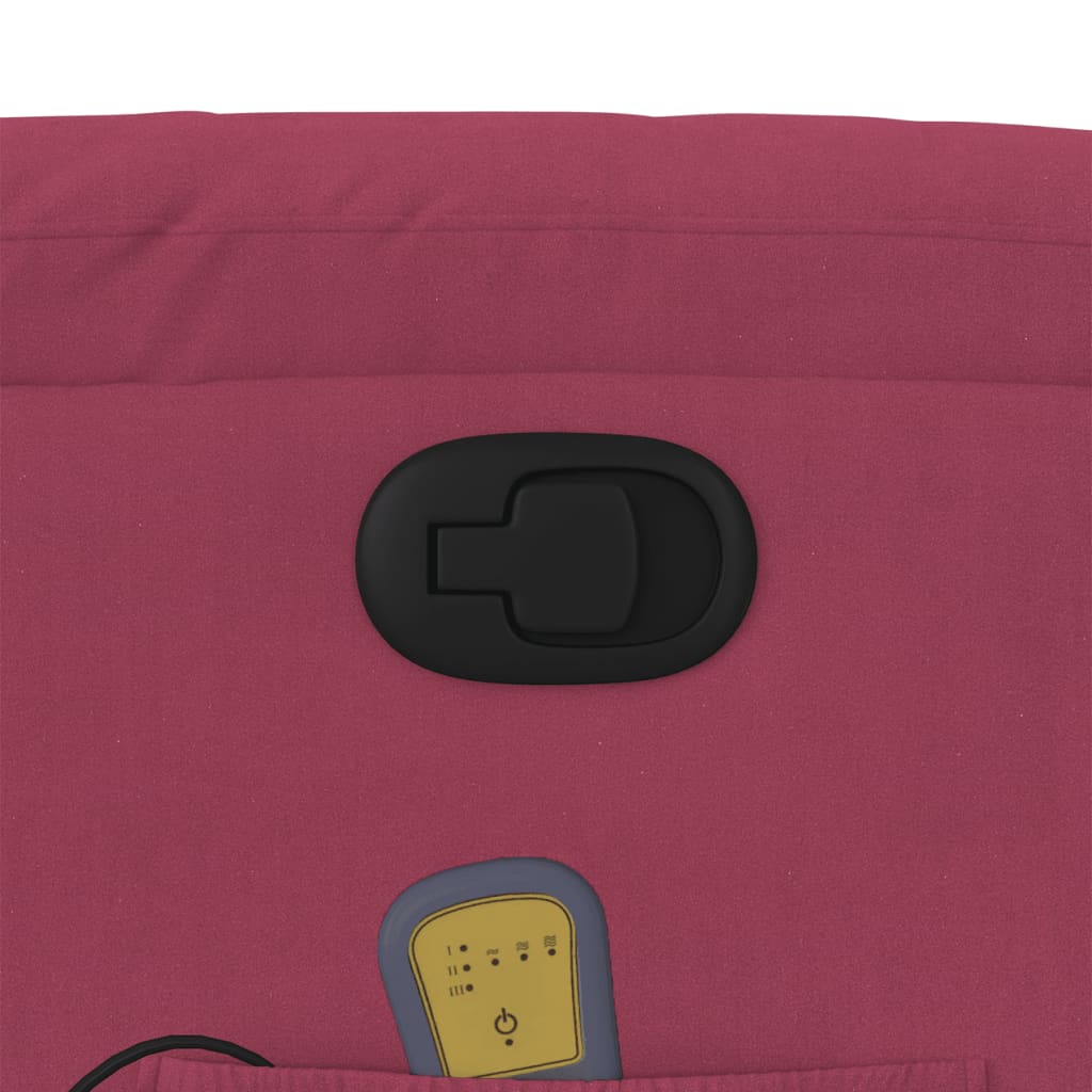 Sta-op-massagestoel verstelbaar fluweel wijnrood