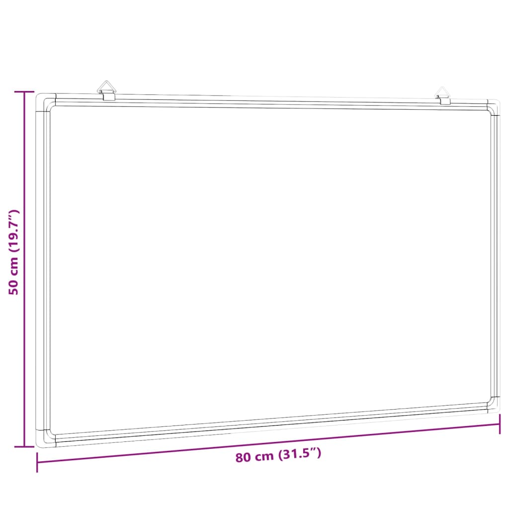 Whiteboard magnetisch 80x50x1,7 cm aluminium