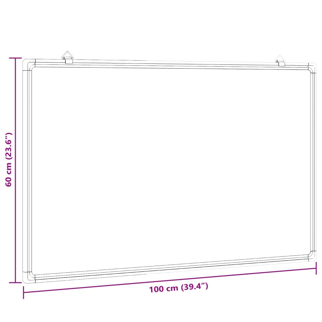 Whiteboard magnetisch 100x60x1,7 cm aluminium