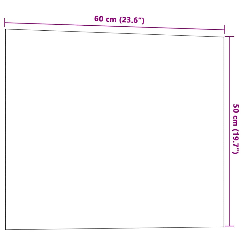 Magneetbord voor aan de wand 60x50 cm gehard glas zwart