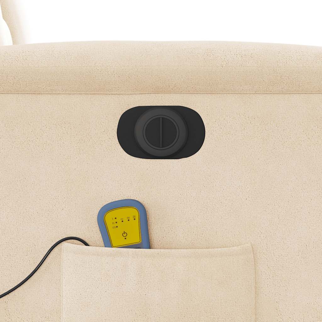 Sta-op-massagestoel elektrisch verstelbaar microvezelstof beige