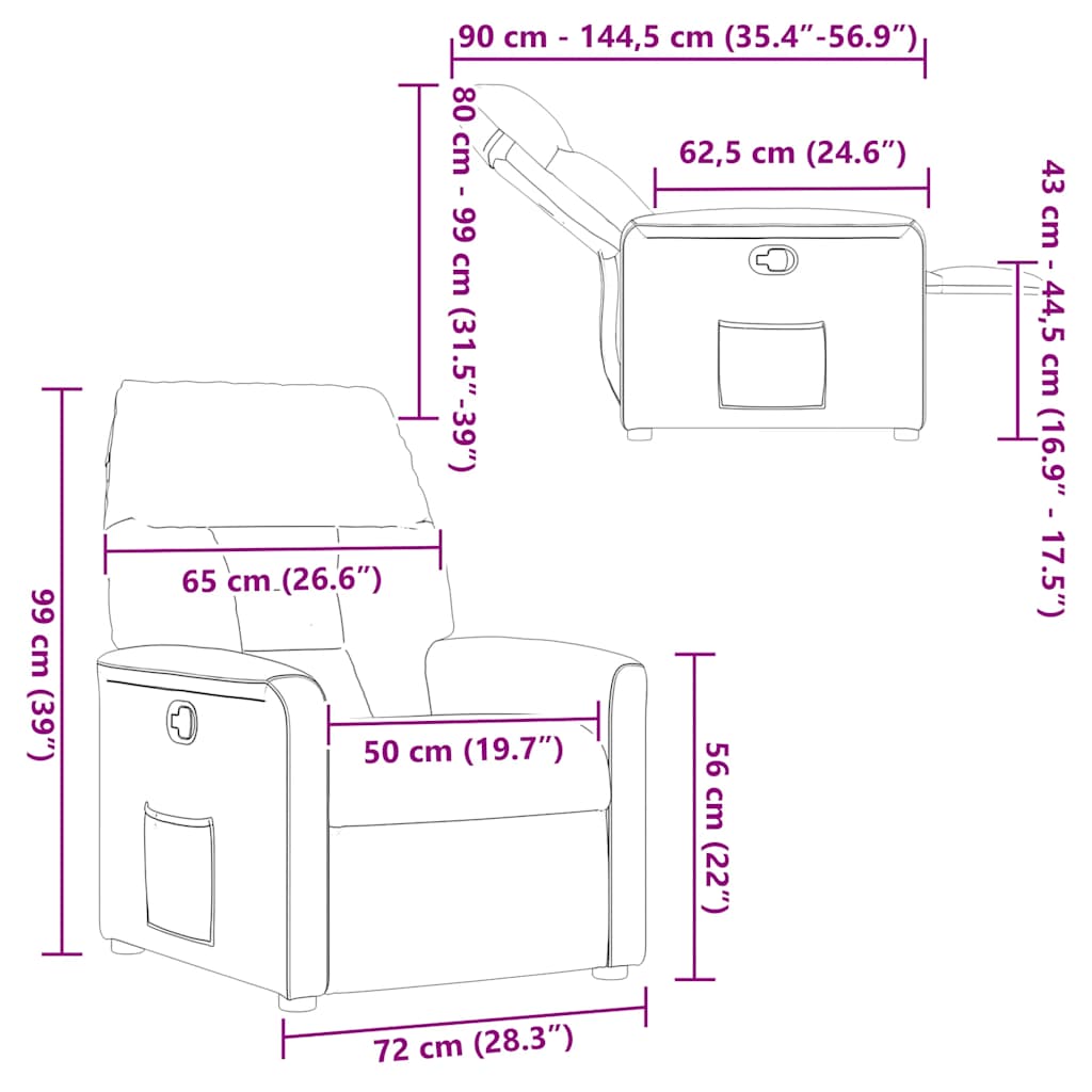Fauteuil verstelbaar stof donkergroen