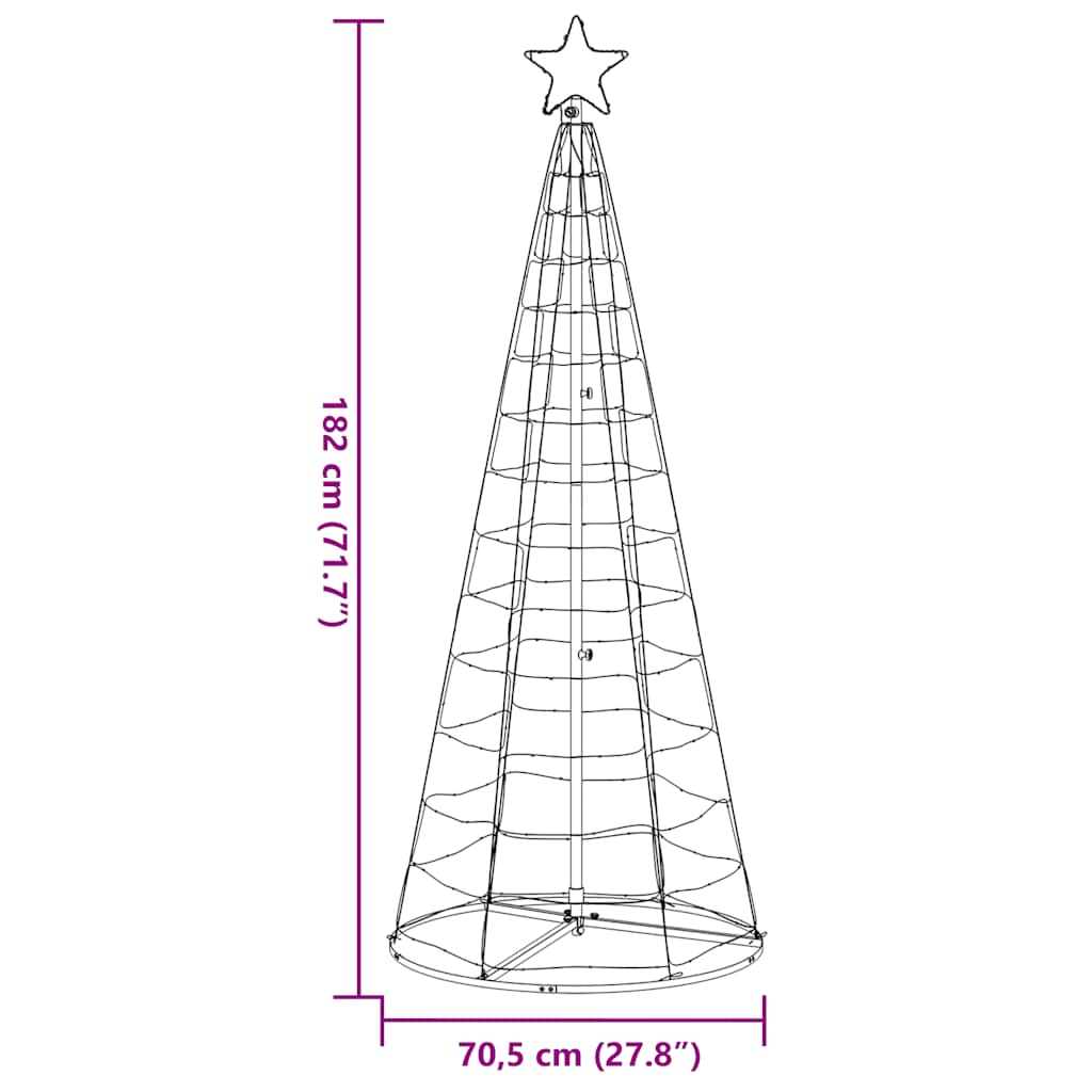 LED-kerstboom 200 LEDs kleurrijk 180 cm