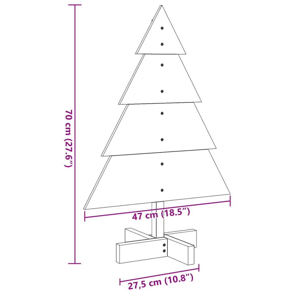 Christmas decoration Christmas tree 70 cm solid wood